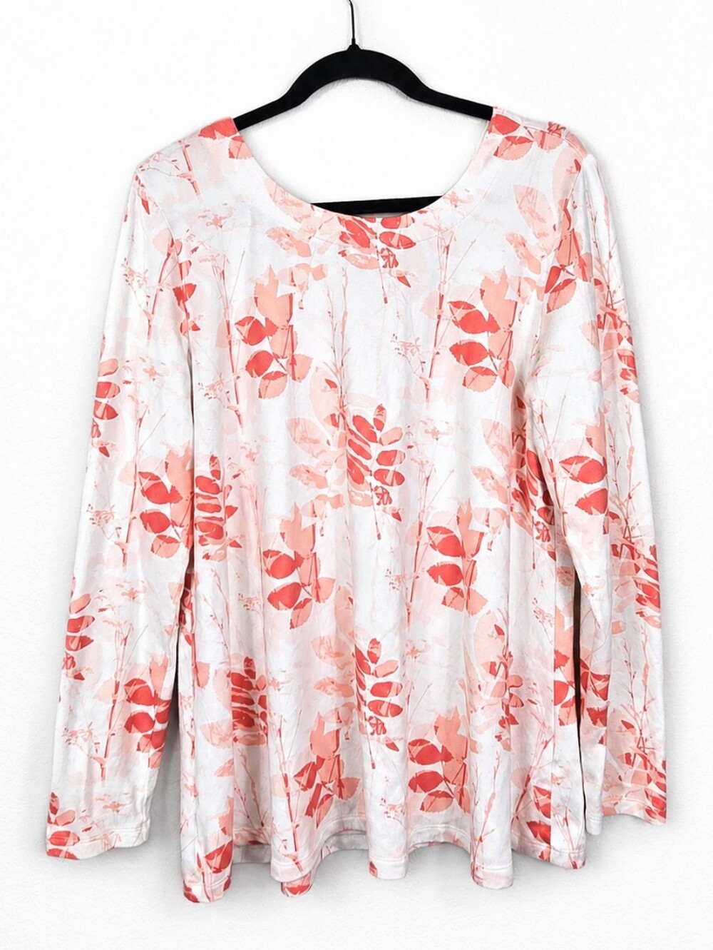 Soft Surroundings Floral Swing Tunic Top M Botanical Cottagecore Long Sleeve